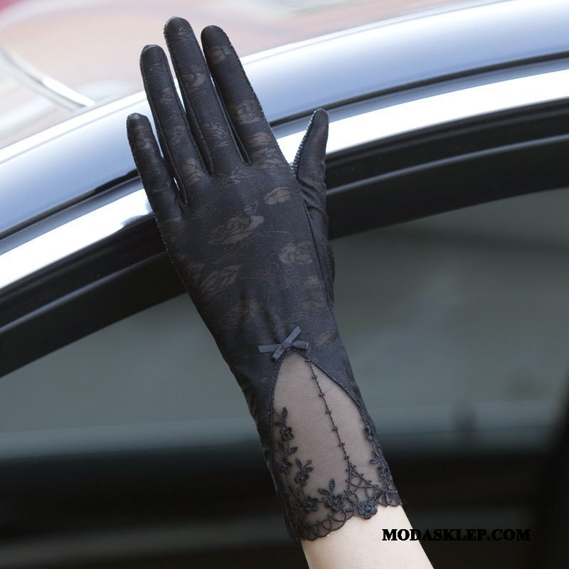 Damskie Rękawiczki Dyskont Ochrona Przed Słońcem Długa Sekcja Outdoor Cienkie Jazdy Fioletowy Biały