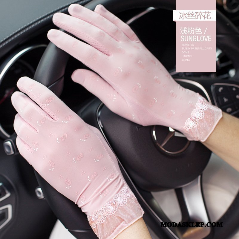 Damskie Rękawiczki Na Sprzedaż Dla Kierowców Lato Ochrona Przed Słońcem Damska Krótki Fioletowy Proszek