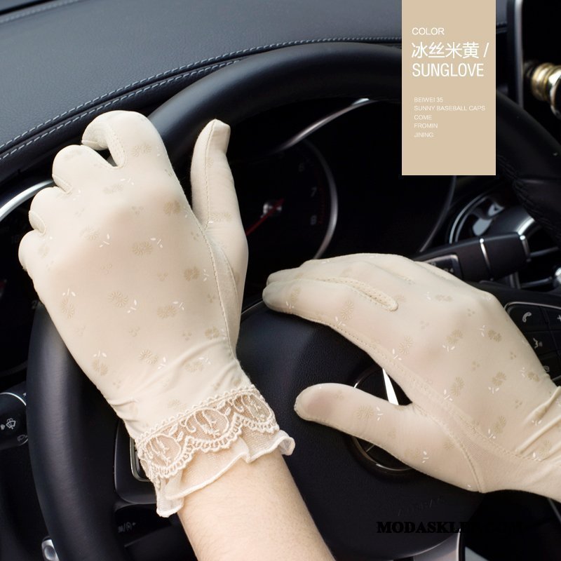 Damskie Rękawiczki Na Sprzedaż Dla Kierowców Lato Ochrona Przed Słońcem Damska Krótki Fioletowy Proszek