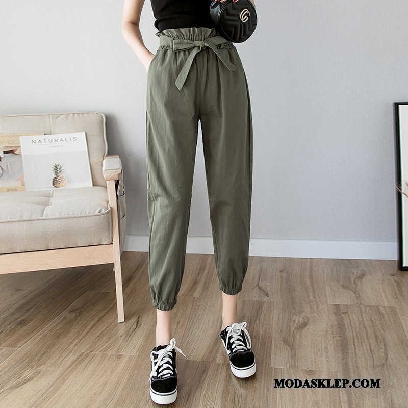 Damskie Spodnie Na Sprzedaż Casual Wiosna Moda Cienkie Casualowe Spodnie Zielony