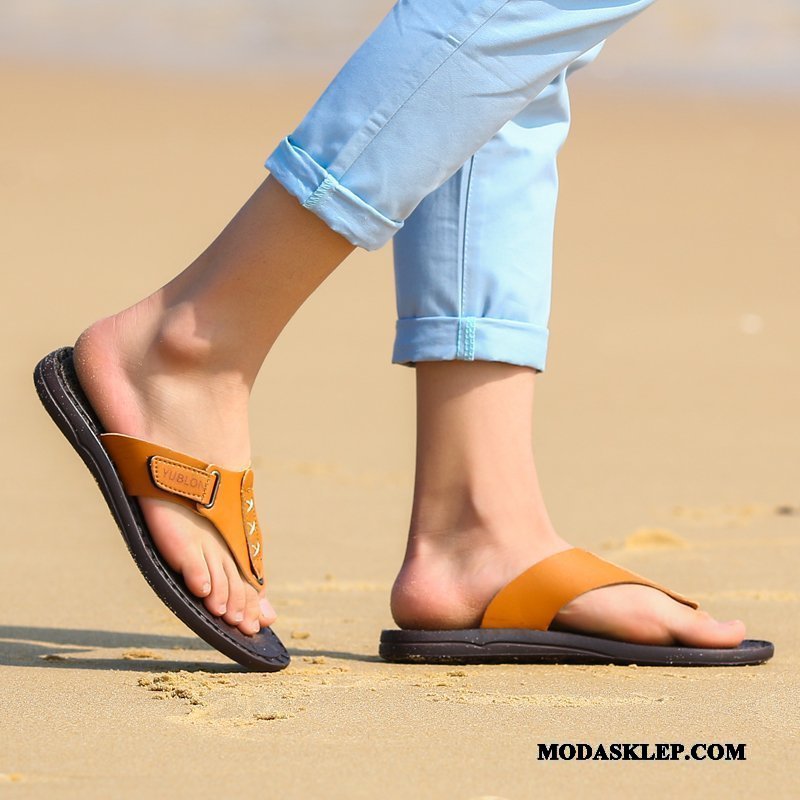 Męskie Japonki Tanie Antypoślizgowe Młodzież Plażowe Lato Sandały Niebieski