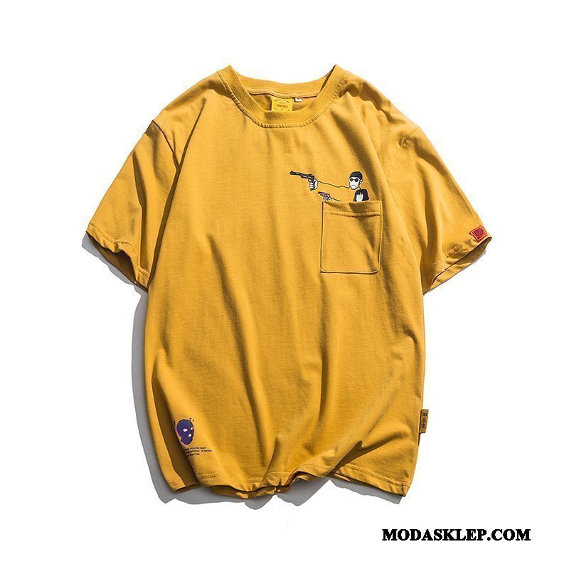 Męskie Koszulki Dyskont Tendencja Drukowana Kreatywne Kreskówka Krótki Rękaw Żółty