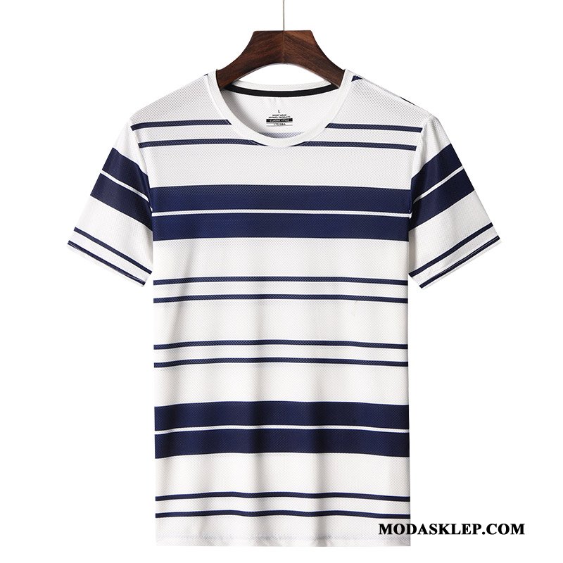 Męskie Koszulki Kupię Szybkie Suszenie T-shirt Lodowy Jedwab Sportowe Nowy Ciemno Niebieski