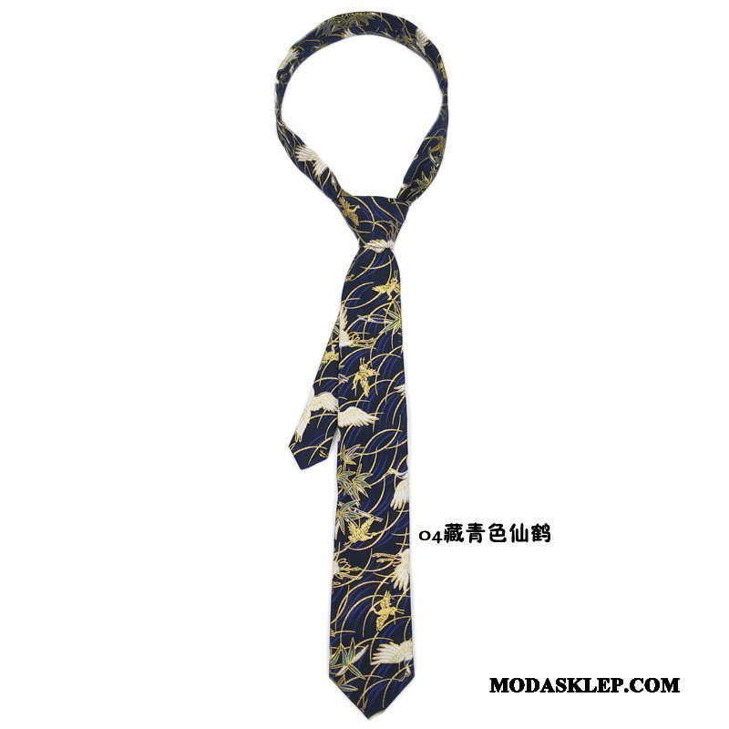 Męskie Krawat Sprzedam Vintage Trendy Kwiaty Każdego Dnia Damska Granatowy Złoty