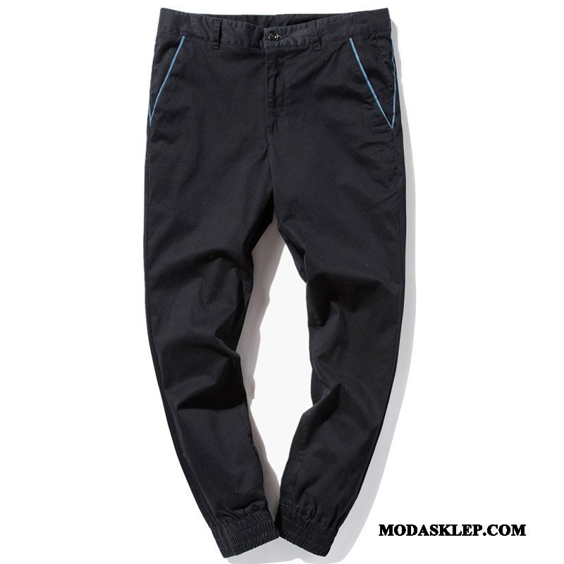 Męskie Spodnie Online Slim Fit Elastyczne Ołówkowe Spodnie Jesień Casualowe Spodnie Czarny