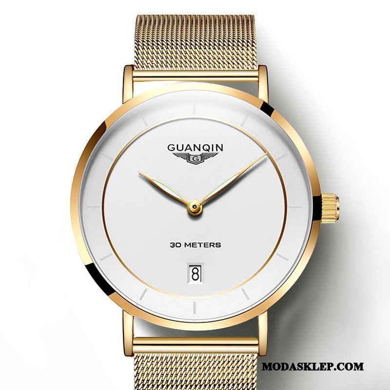 Męskie Zegarek Na Rękę Online Trendy Świecące Casual Wodoodporny Moda Złoty Biały Brązowy