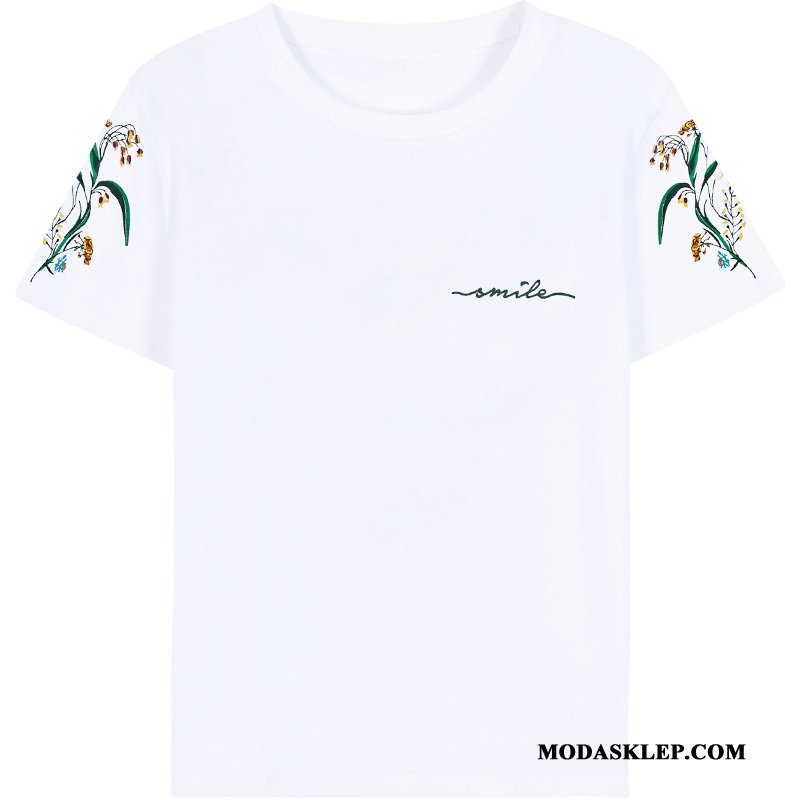 Damskie Koszulki Oferta Lato Tendencja T-shirt Nowy Topy Biały
