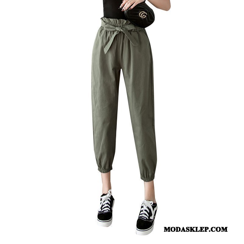 Damskie Spodnie Na Sprzedaż Casual Wiosna Moda Cienkie Casualowe Spodnie Zielony
