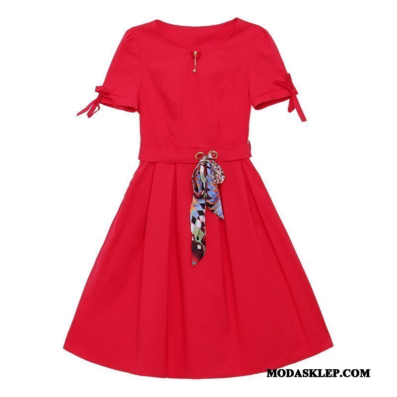 Damskie Sukienka Sprzedam Nowy Cienkie Muszka Moda Lato Czerwony