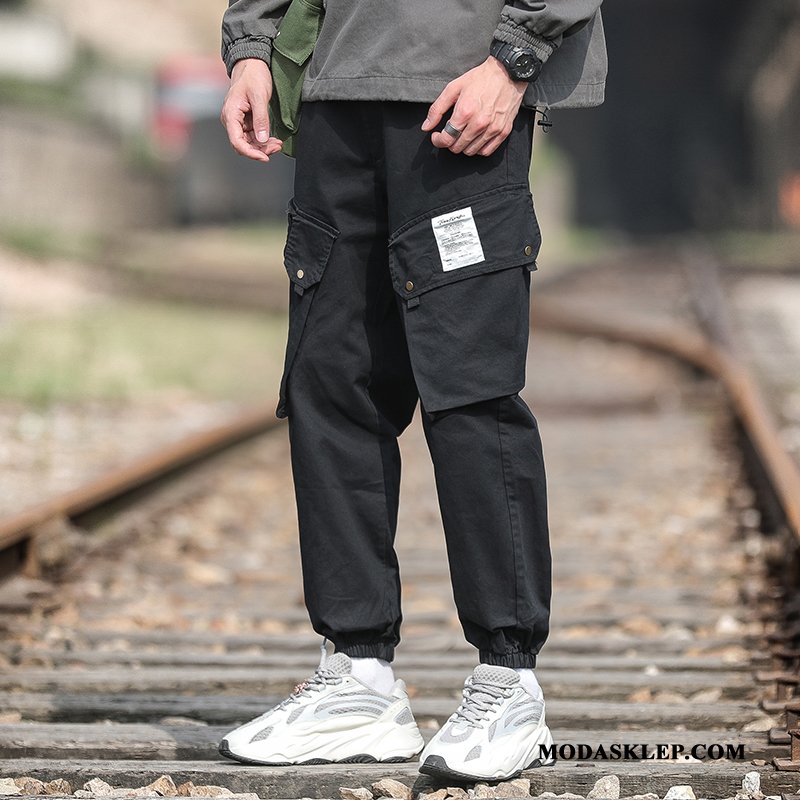 Męskie Spodnie Sprzedam Nowy Tendencja Spodnie Cargo Modna Marka Casualowe Spodnie Czarny