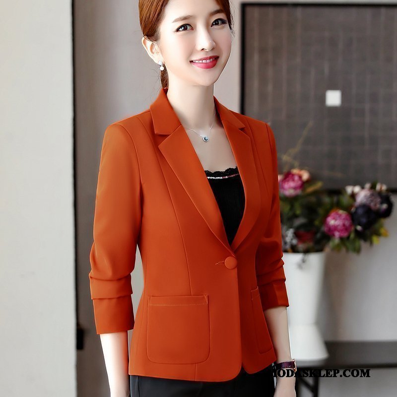 Damskie Blazer Dyskont Płaszcz Garnitur Blezer Casual Nowy Czarny Żółty