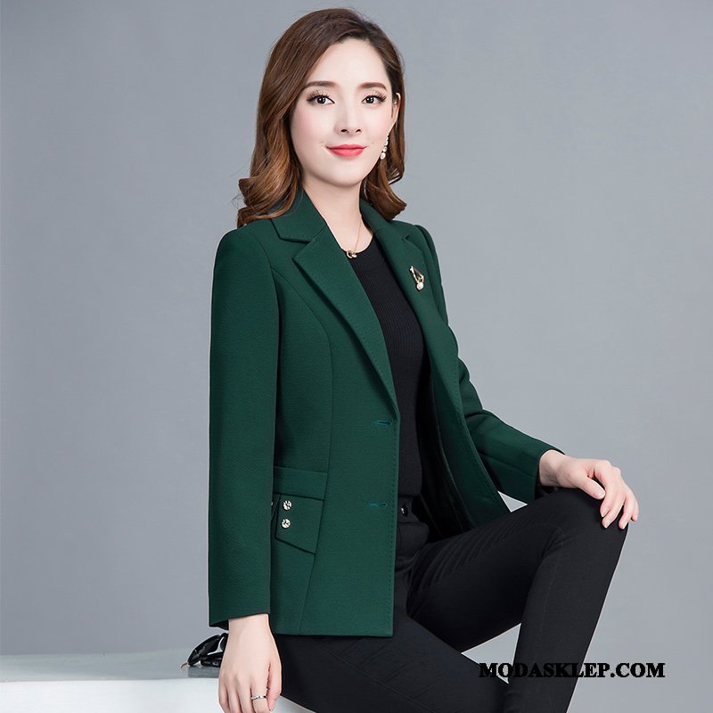 Damskie Blazer Kupię Nowy Cienkie Casual Wiosna Tendencja Burgund