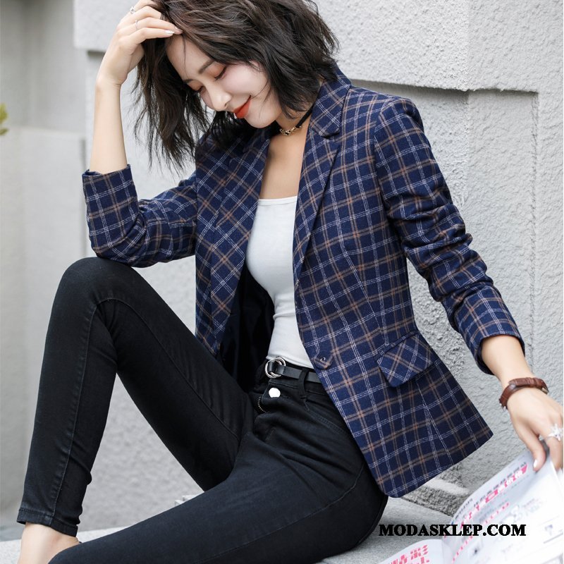 Damskie Blazer Oferta Nowy Marynarka Damska Casual Garnitur Szary Czerwony