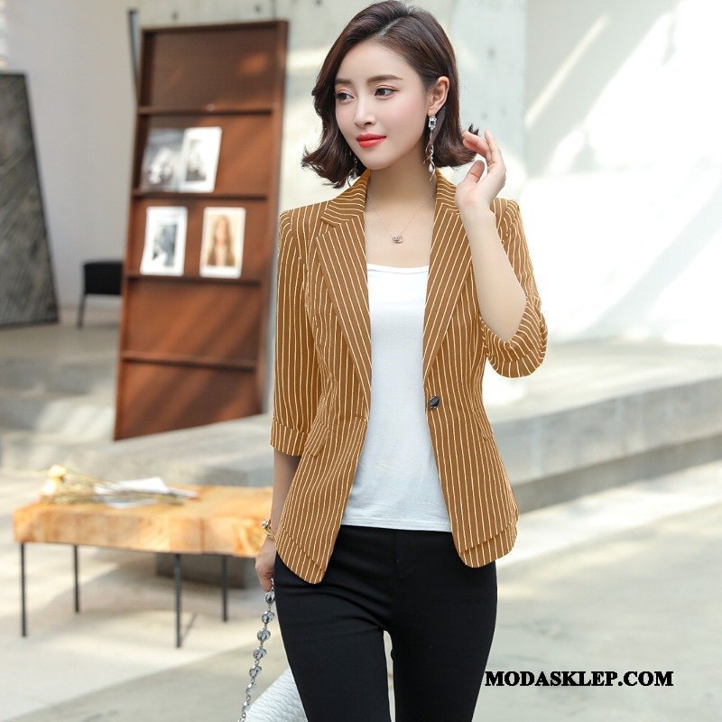 Damskie Blazer Online Nowy Damska Garnitur Cienkie Krótki Szary