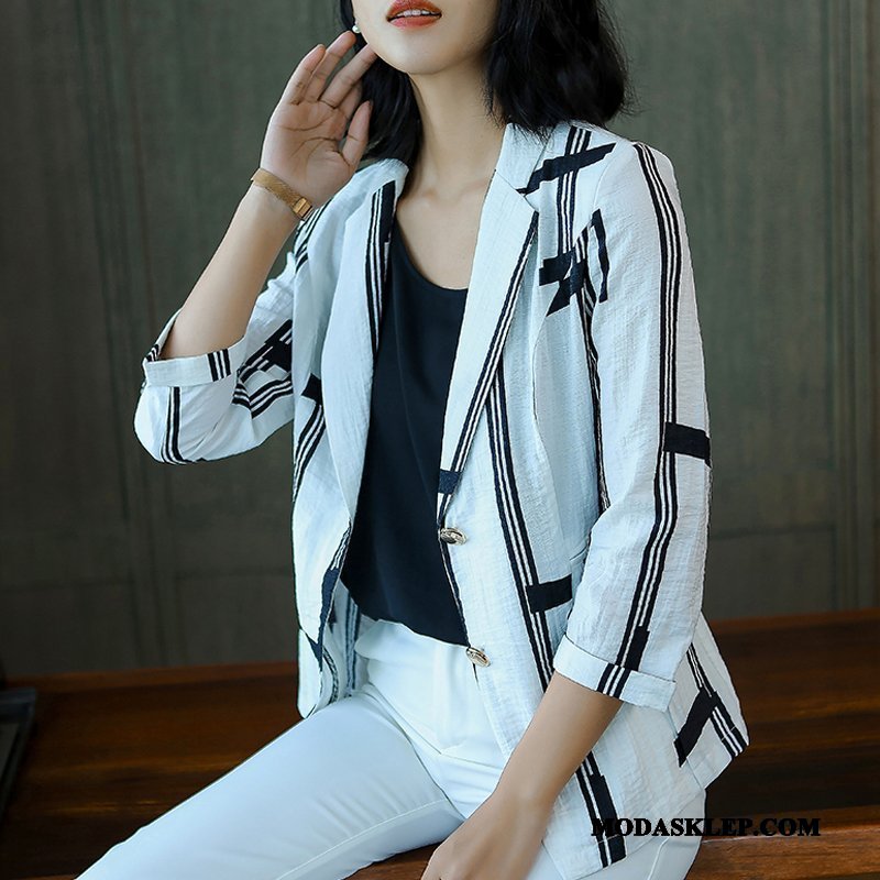 Damskie Blazer Sklep Jesień 2019 Damska Slim Fit Nowy Biały