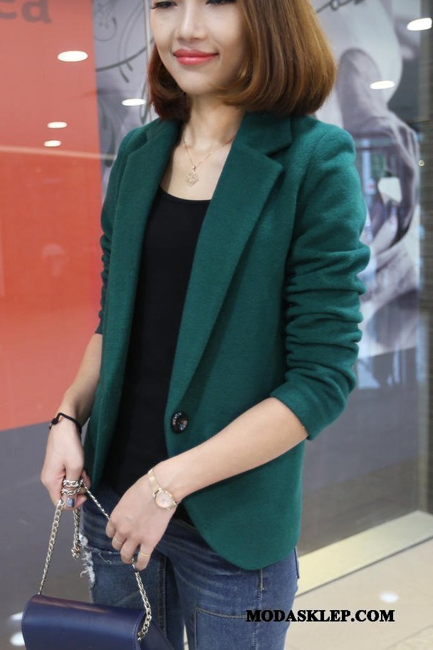 Damskie Blazer Sprzedam Marynarka Kombinezony Robocze Topy Casual Damska Oliwkowy Zielony