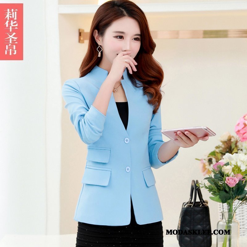 Damskie Blazer Tanie Wiosna Slim Fit Blezer Damska Płaszcz Burgund