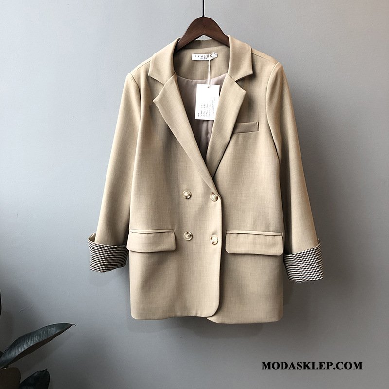 Damskie Blezer Kup Marynarka Szerokie Damska Wiosna Vintage Czarny Czerwony