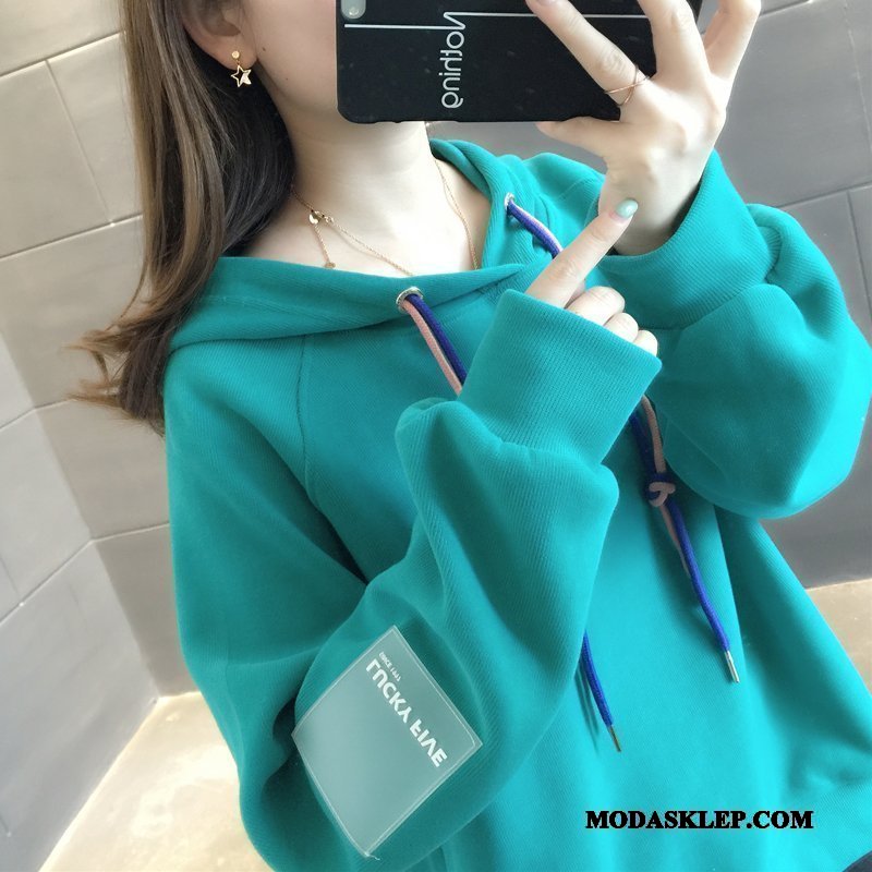 Damskie Bluza Z Kapturem Kup Bluzy Z Kapturem Wiosna Damska Pullover Student Fioletowy Proszek
