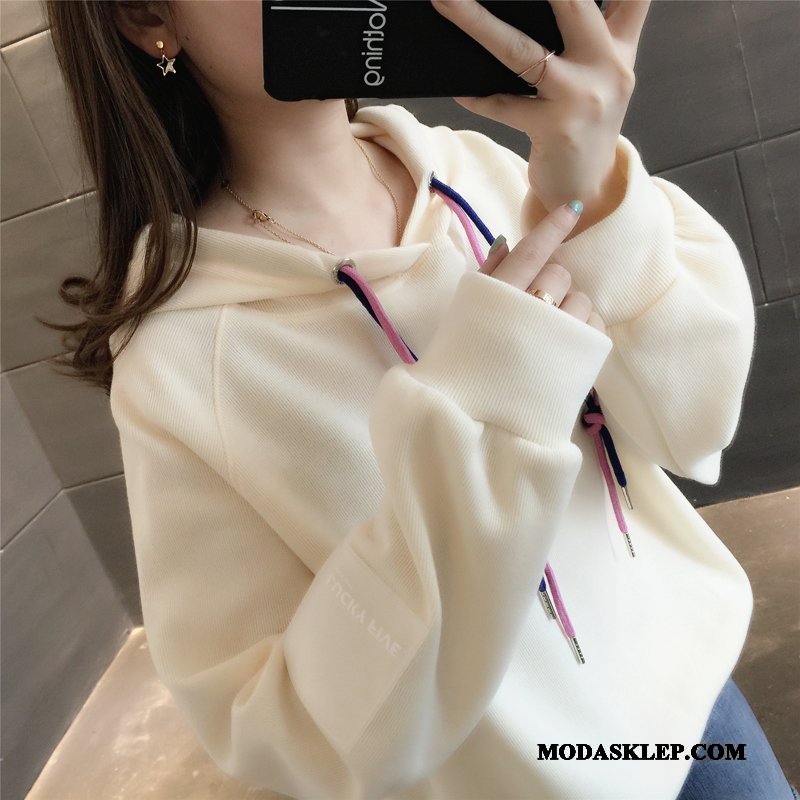 Damskie Bluza Z Kapturem Kup Bluzy Z Kapturem Wiosna Damska Pullover Student Fioletowy Proszek