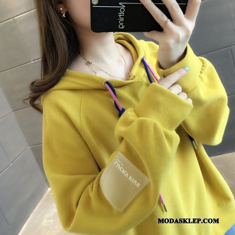 Damskie Bluza Z Kapturem Kup Bluzy Z Kapturem Wiosna Damska Pullover Student Fioletowy Proszek