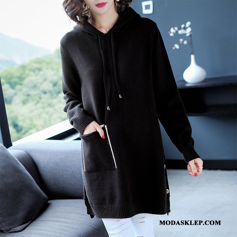 Damskie Bluza Z Kapturem Oferta Casual Szerokie Damska Moda Kardigan Z Dzianiny