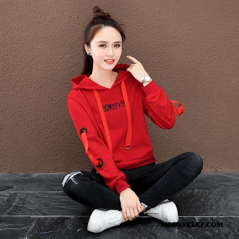 Damskie Bluza Z Kapturem Oferta Damska Bluzy Z Kapturem 2019 Nowy Wiosna Czerwony