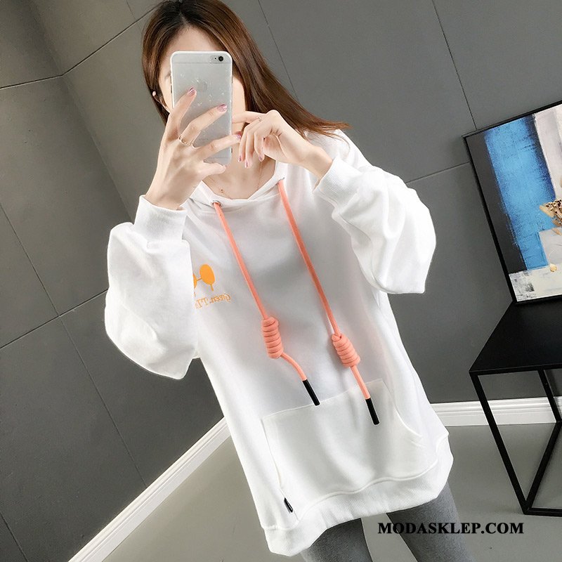 Damskie Bluza Z Kapturem Sprzedam Topy Szerokie Tendencja Długie Bluzy Z Kapturem Proszek Czerwony