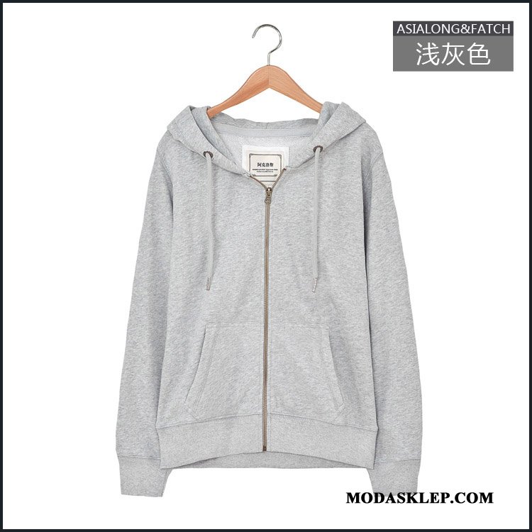 Damskie Bluza Z Kapturem Tanie Casual Szerokie Student Kardigan Cienkie Żółty