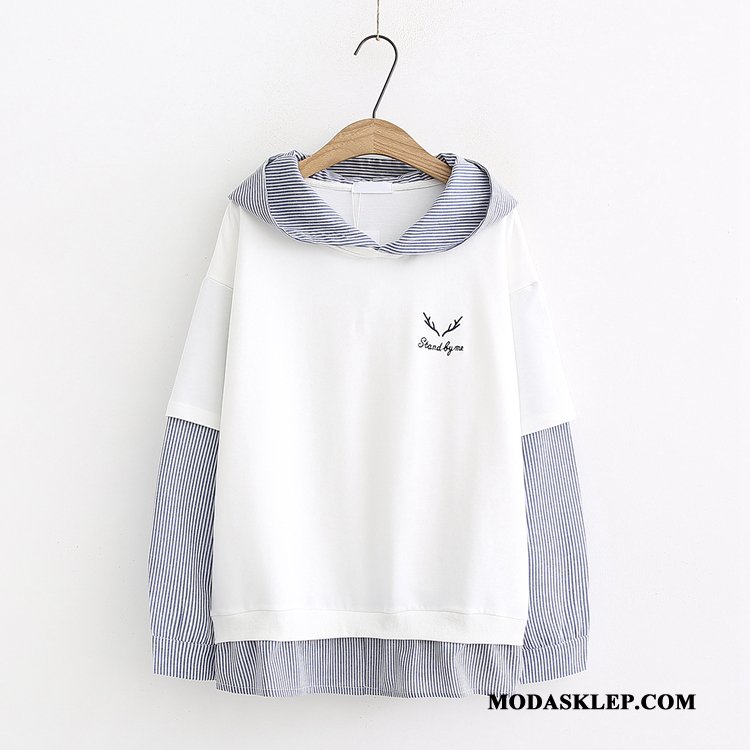 Damskie Bluza Z Kapturem Tanie Jesień Wiosna Wysoki Student Bluzy Z Kapturem Mieszane Kolory Biały