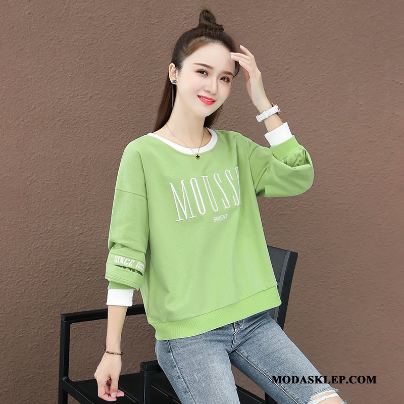 Damskie Bluza Z Kapturem Tanie Topy Szerokie Tendencja Jesień Pullover Fioletowy Czerwony