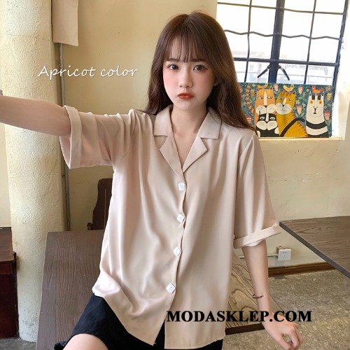 Damskie Bluzka Online Nowy Garnitury College Eleganckie Casual Czysta Czerwony