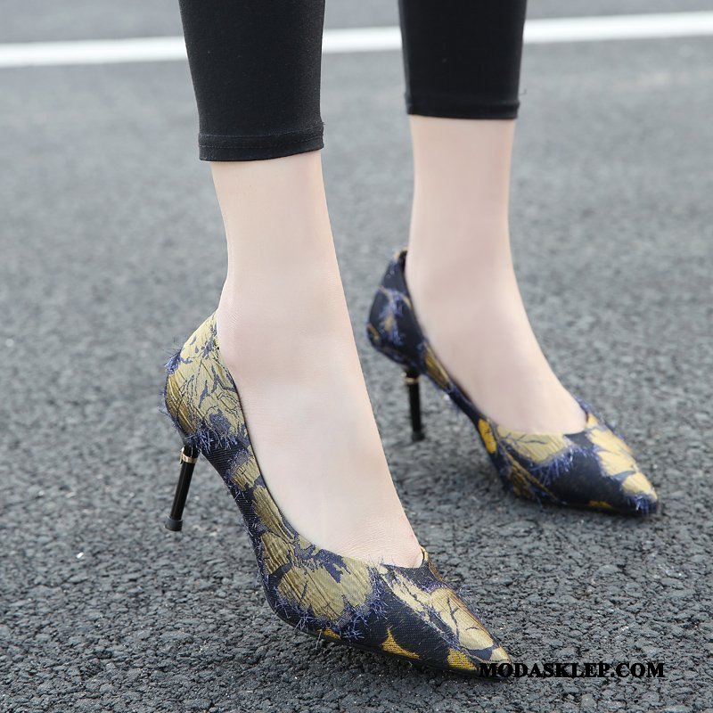 Damskie Buty Na Obcasie Kupię Bankiet Dziewczynka Szpiczaste Pojedyncze Buty 2019 Fioletowy