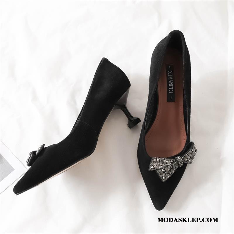 Damskie Buty Na Obcasie Online Pojedyncze Buty Damska Szpiczaste Rhinestone 2019 Proszek