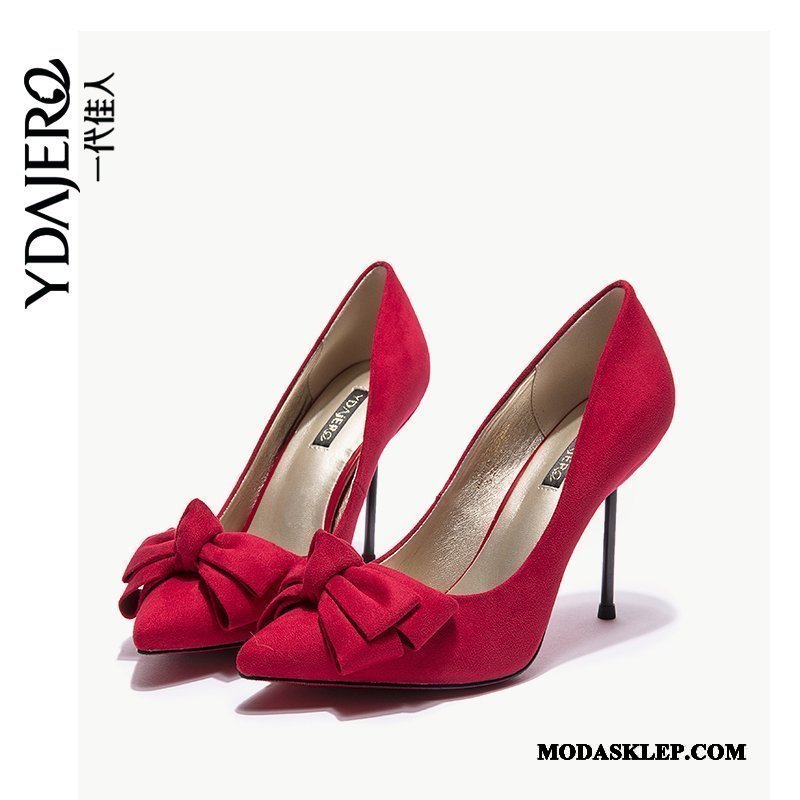 Damskie Buty Na Obcasie Online Pojedyncze Buty Seksowna Szpiczaste Damska Cienkim Obcasie Czerwony