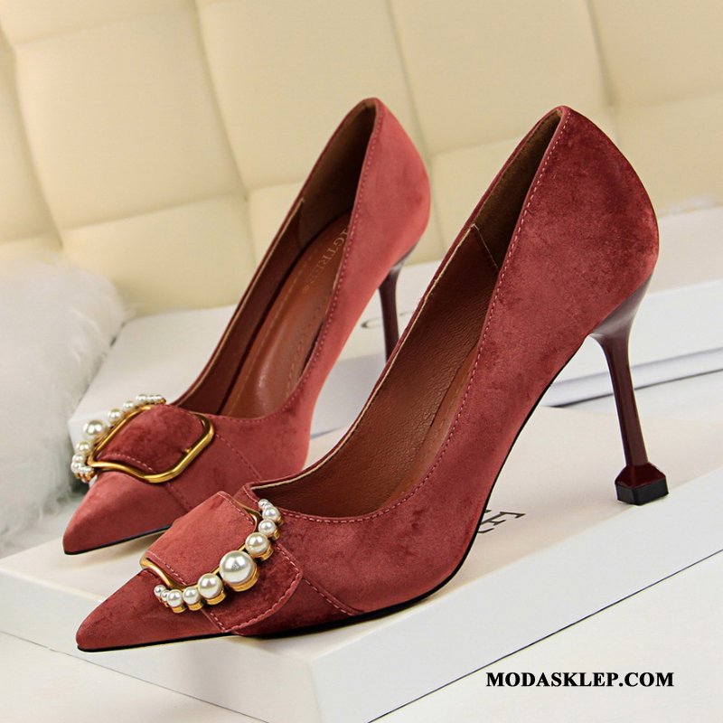 Damskie Buty Na Obcasie Sprzedam Eleganckie Cienkim Obcasie Jesień Z Pracy Wiosna Khaki Czarny