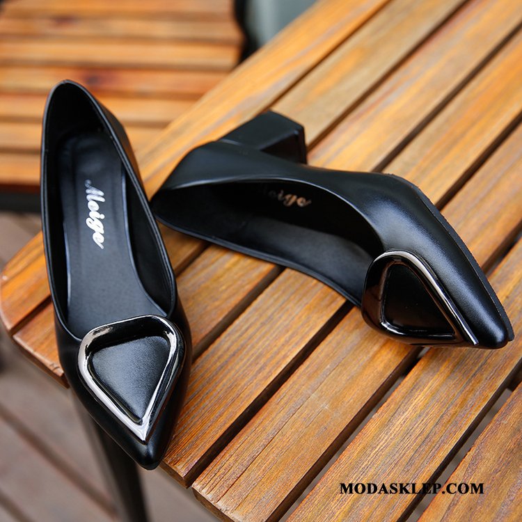 Damskie Buty Na Obcasie Sprzedam Jesień Moda Szpiczaste Damska Pojedyncze Buty Jasny Czerwony