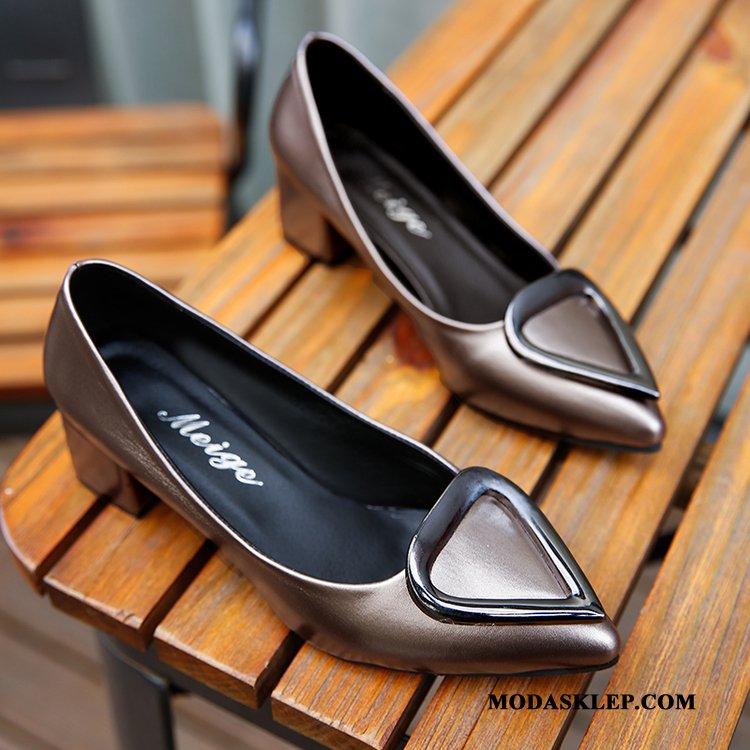 Damskie Buty Na Obcasie Sprzedam Jesień Moda Szpiczaste Damska Pojedyncze Buty Jasny Czerwony
