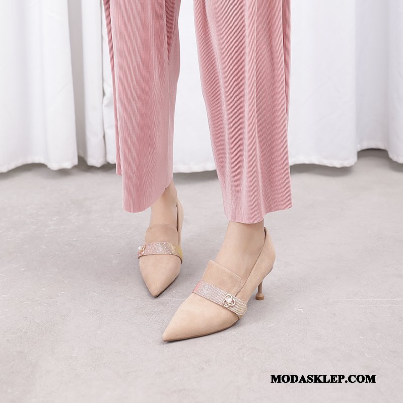 Damskie Buty Na Obcasie Sprzedam Szpiczaste Pojedyncze Buty Moda Wszystko Pasuje Damska Czarny