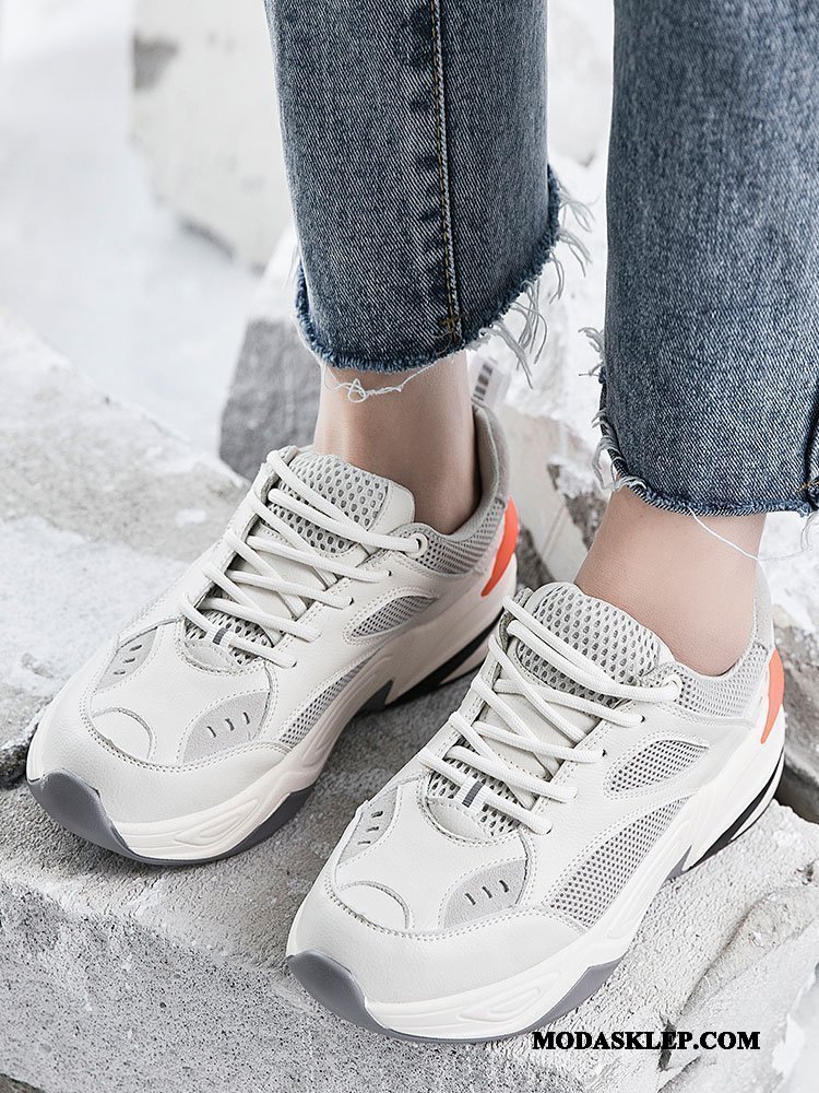 Damskie Buty Sportowe Oferta Wiosna Student Wszystko Pasuje Damska 2019 Beżowy Biały Czerwony