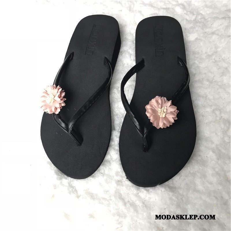 Damskie Japonki Na Sprzedaż Kapcie Plażowe Podróż Kwiaty Moda Niebieski