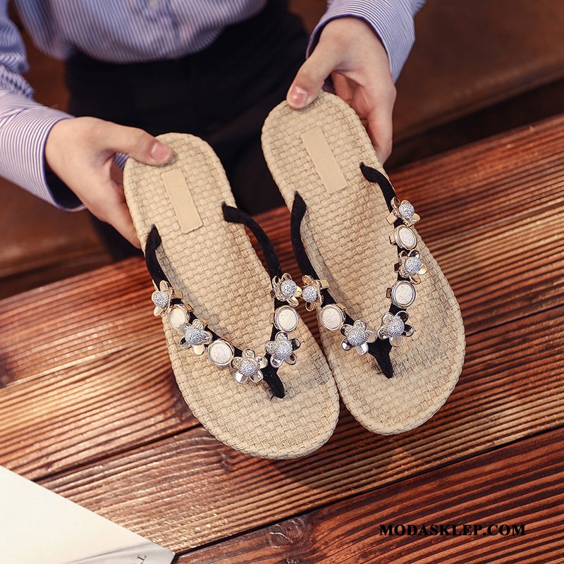 Damskie Japonki Oferta Plażowe Kapcie Casual Tendencja Wiosna Czerwony