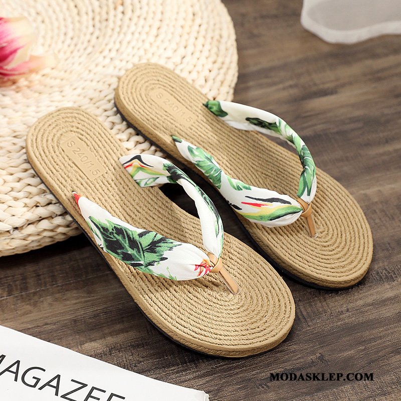 Damskie Japonki Oferta Plażowe Lato Buty Kapcie Antypoślizgowe Granatowy
