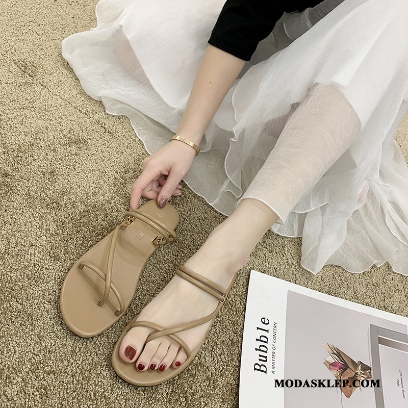 Damskie Japonki Online Buty Lato Odzież Wierzchnia Damska Gruba Podeszwa Czerwony Zielony