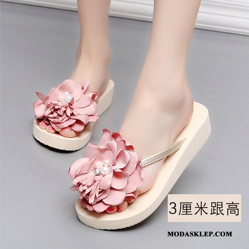 Damskie Japonki Sprzedam Z Grubą Podeszwą Kwiaty Moda Buty Lato Proszek