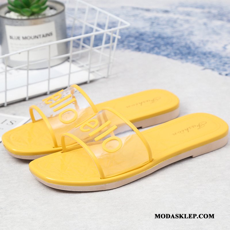 Damskie Kapcie Oferta Moda Lato Damska Odzież Wierzchnia Plażowe Czerwony Żółty