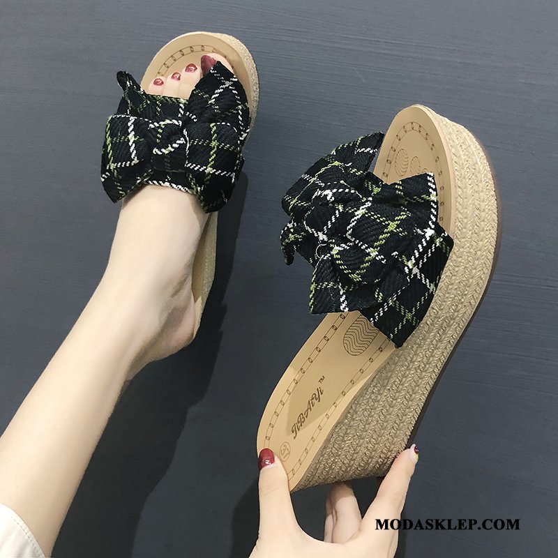 Damskie Kapcie Sprzedam 2019 Buty Moda Wedge Z Grubą Podeszwą Czerwony