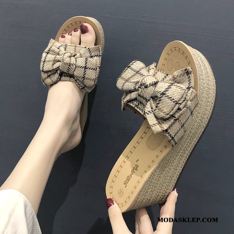 Damskie Kapcie Sprzedam 2019 Buty Moda Wedge Z Grubą Podeszwą Czerwony