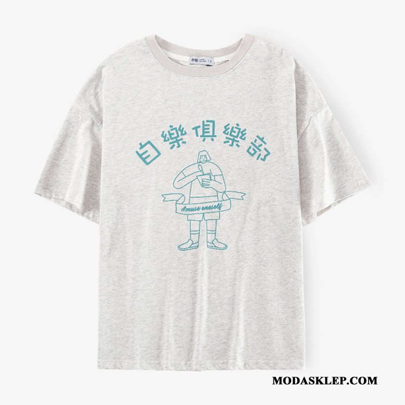 Damskie Koszulki Dyskont Lato Szerokie T-shirt Nowy Krótki Rękaw Żółty