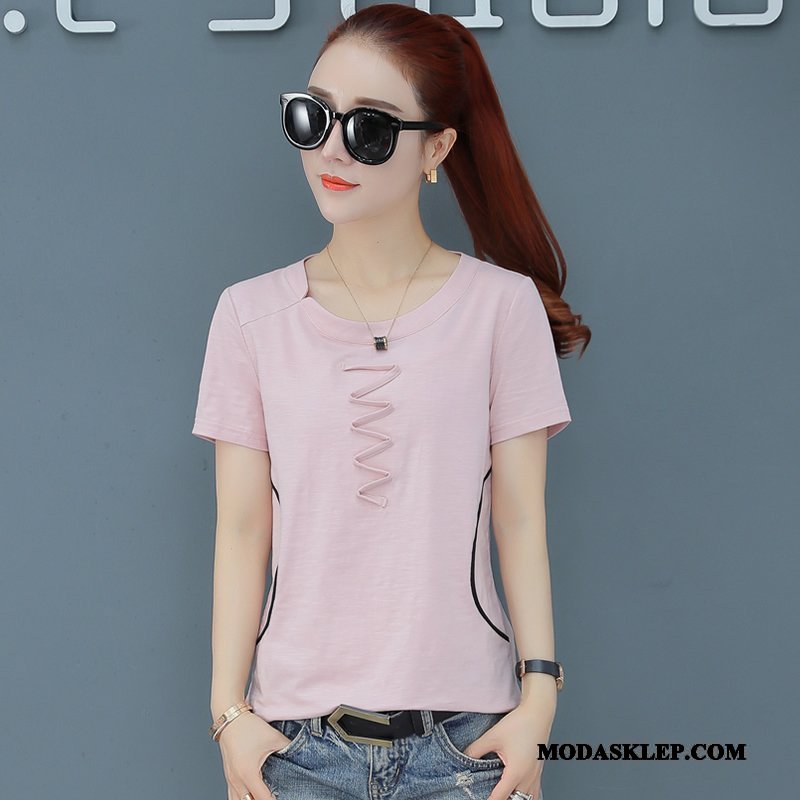 Damskie Koszulki Kup Casual Topy T-shirt 2019 Szerokie Lazurowy
